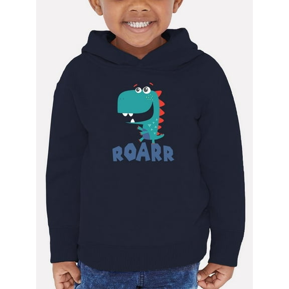 Smiling Baby Dino Roarr Hoodie Toddler - Toddler Hoodie, Navy