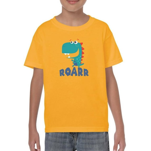 Smiling Baby Dino Roarr T-Shirt Juniors -Image by Shutterstock, Large