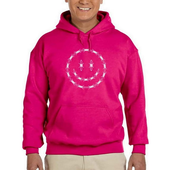 Smiling Barb Wire Face Hoodie Men -Image by Shutterstock, Male Medium