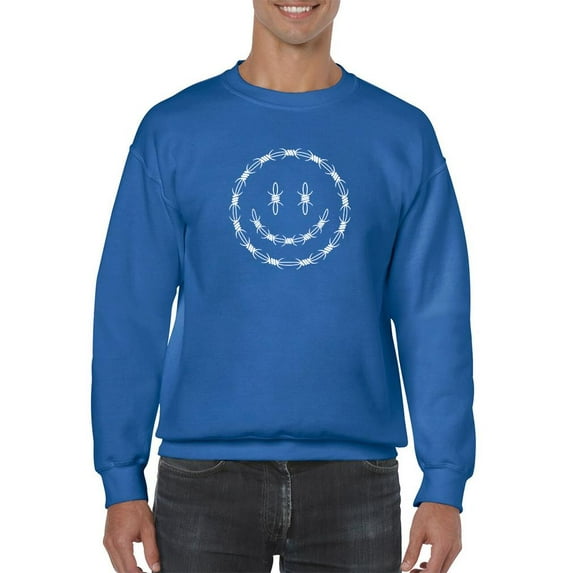 Smiling Barb Wire Face Sweatshirt Men -Image by Shutterstock, Male Large