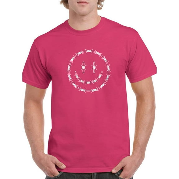 Smiling Barb Wire Face T-Shirt Men -Image by Shutterstock, Male Small