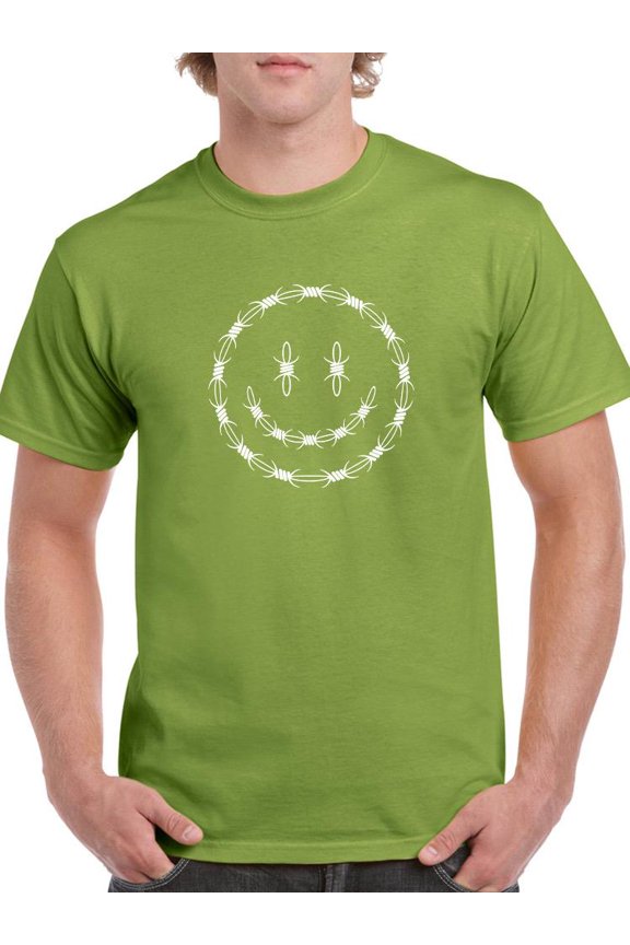 Smiling Barb Wire Face T-Shirt Men -Image by Shutterstock, Male Small