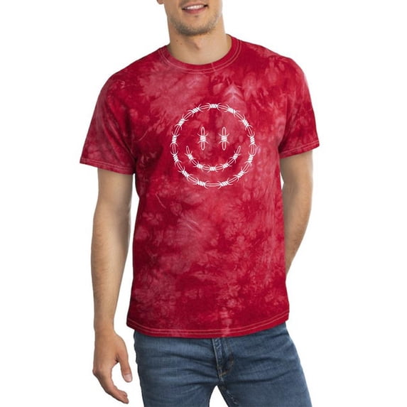 Smiling Barb Wire Face Tie Dye Crystal Men -Image by Shutterstock, Male Large