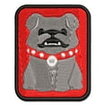 thumbnail image 1 of Smiling Bulldog Puppy Applique Multi-Color Embroidered Hook & Loop Patch - 3.5 Inch Large, 1 of 5