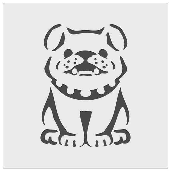Smiling Bulldog Puppy DIY Cookie Wall Craft Stencil - 5.5 Inch