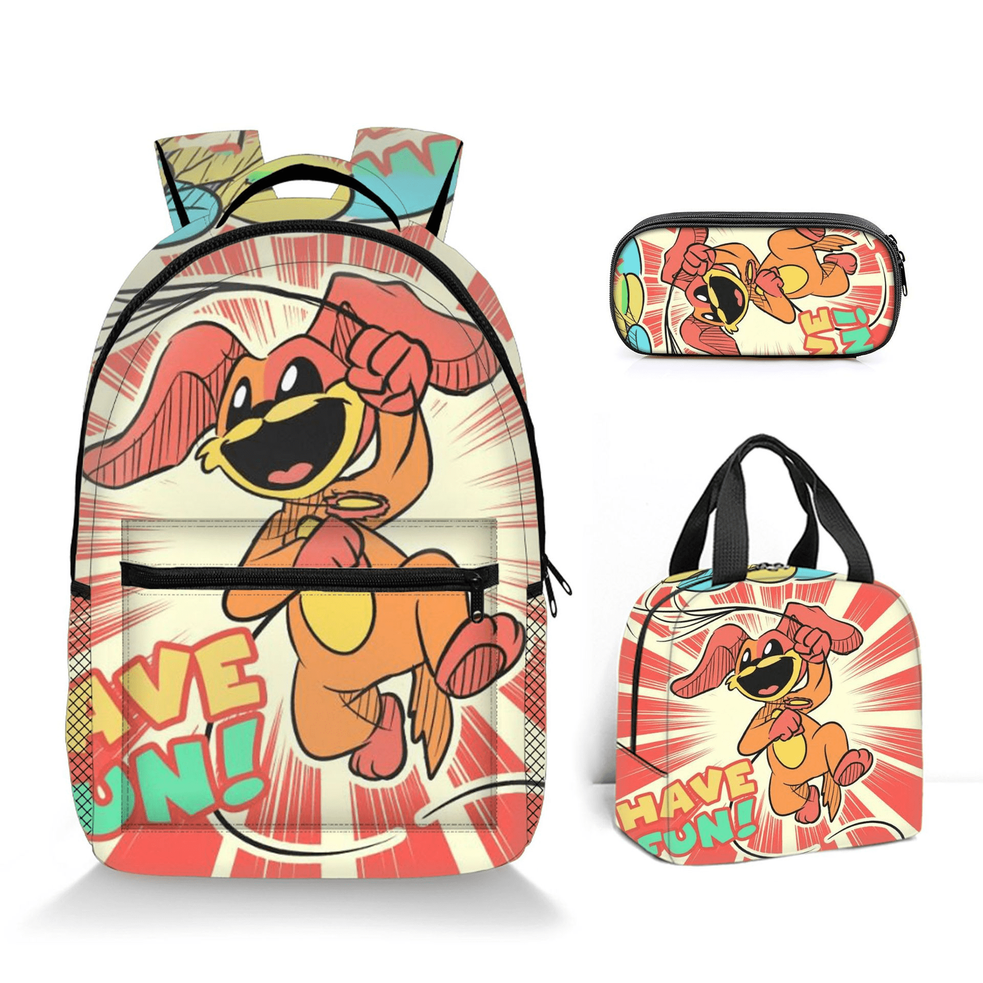 UZZUHI Kids Backpack Set With Lunch Bag & Pencil Case - African Black Girl Pink Design, Large, For Ages 5-19