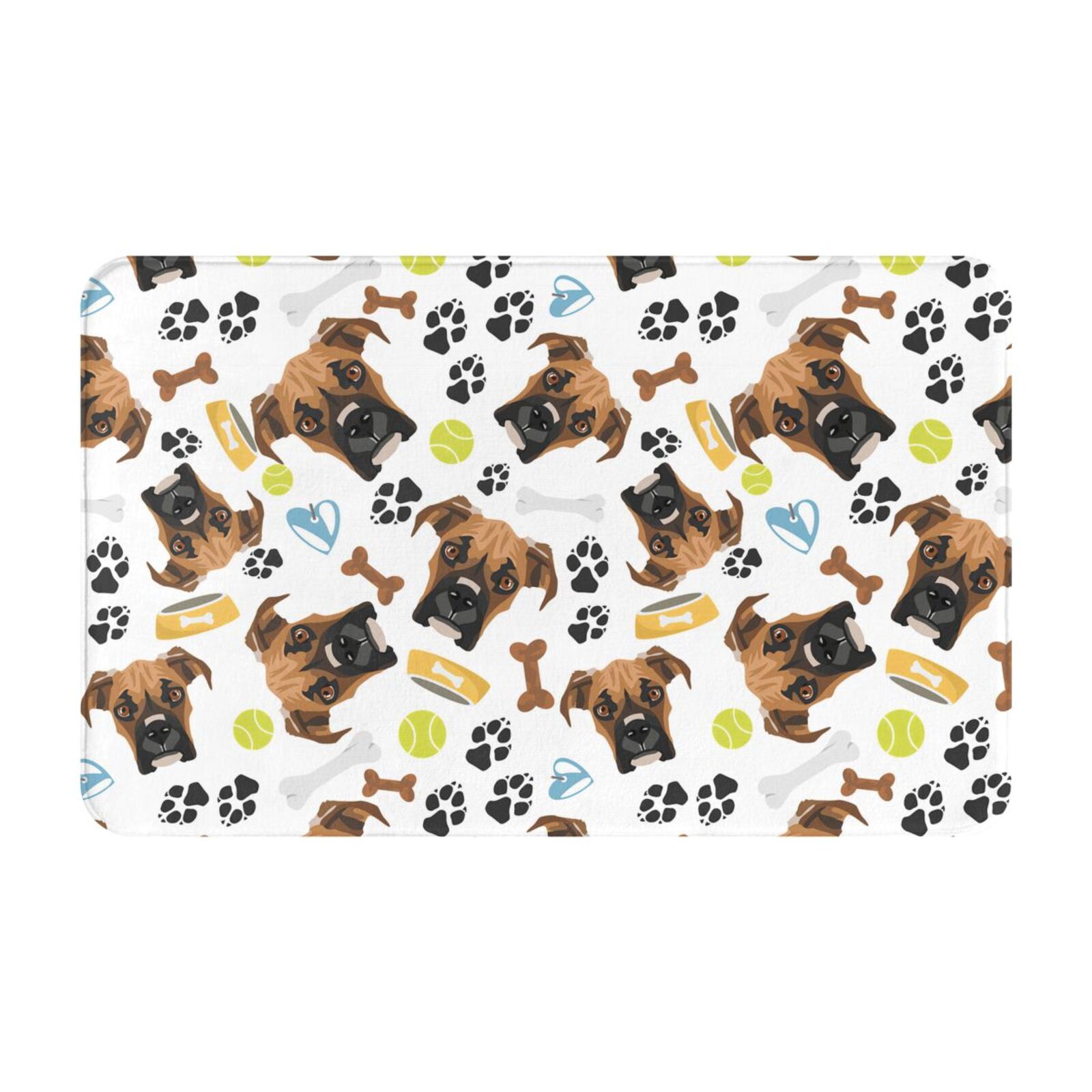 Smiling Dog Boxer Bathroom Rugs NonSlip Super Absorbent Bathroom Mat Dirt Resist MultiPurpose