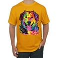 thumbnail image 1 of Smiling Dog | Colorful Neon Golden Retreiver | Dean Russo Art Animal Lover Men's T-Shirt, Gold, 4X-Large, 1 of 6