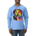 thumbnail image 1 of Smiling Dog | Colorful Neon Golden Retreiver | Dean Russo Art Animal Lover Mens Long Sleeve Shirt, Light Blue, XX-Large, 1 of 6