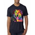 thumbnail image 1 of Smiling Dog | Colorful Neon Golden Retreiver | Dean Russo Art Animal Lover Mens Premium Tri Blend T-Shirt, Vintage Navy, Large, 1 of 6