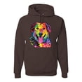 thumbnail image 1 of Smiling Dog | Colorful Neon Golden Retreiver | Dean Russo Art Animal Lover Unisex Hoodie Sweatshirt, Brown, X-Large, 1 of 6