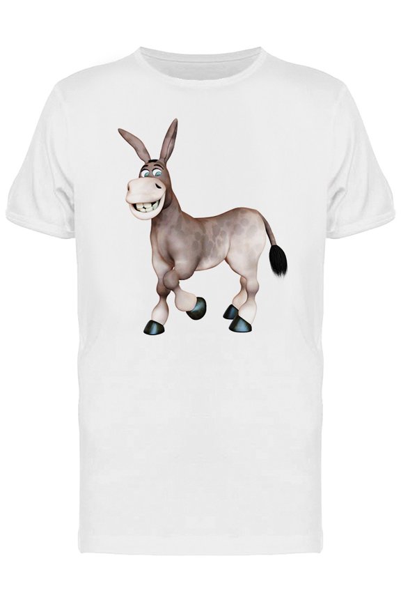 Smiling Donkey 3D Art T-Shirt Men -Image by Shutterstock, Male Small