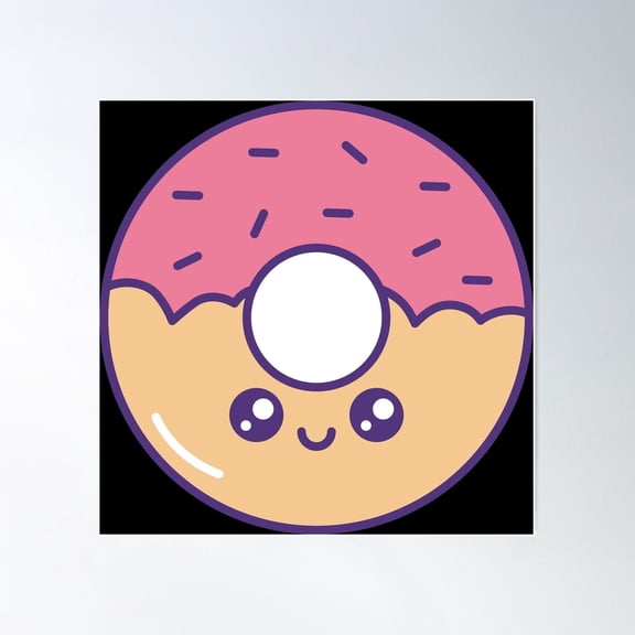 Smiling Donut Poster Wall Art, Modern Wall Decor For Living Room Bedroom, 16x16 UNFRAMED