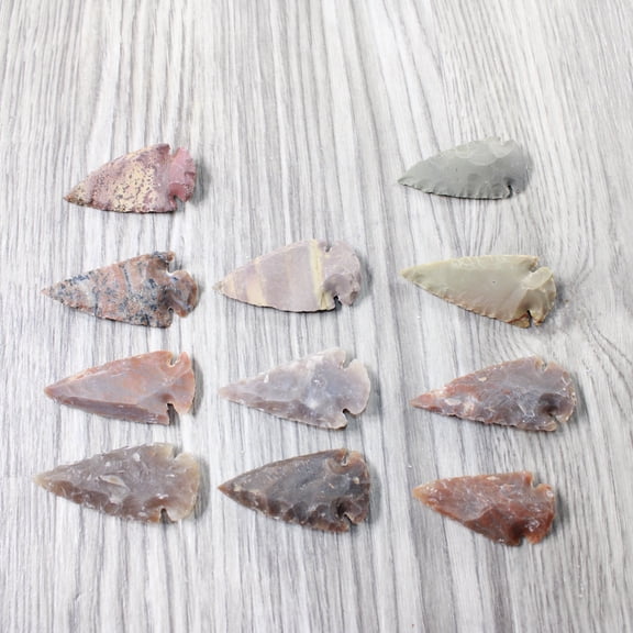 10 Large Stone Ornamental Arrowheads #3958 Agate Jasper Arrowheads