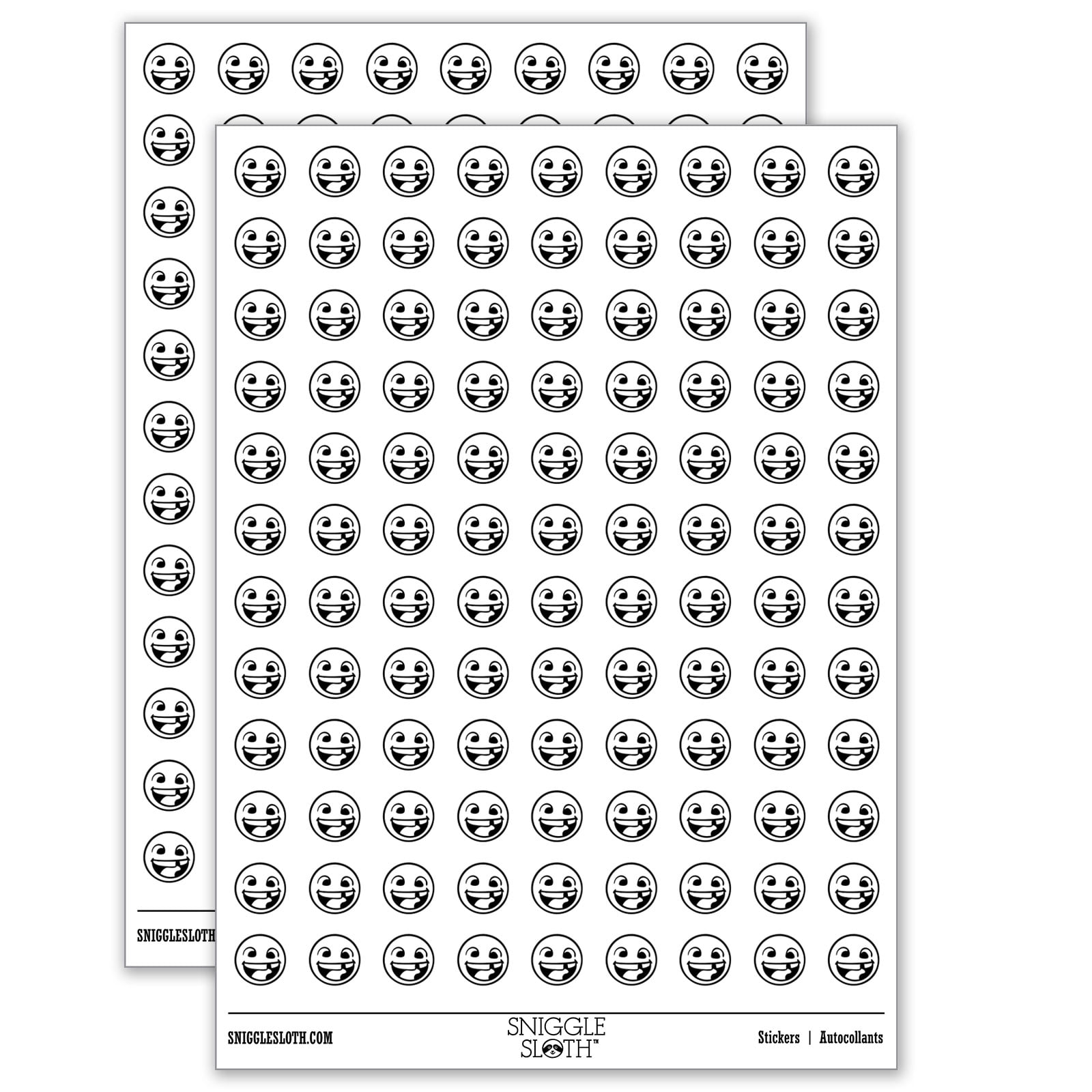 Smiling Face with Missing Tooth Dentist Teeth 200+ Round Stickers - Gloss Finish - 0.50" Size - White