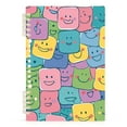 thumbnail image 1 of Smiling Faces Ring Binder Notebook Journey Note Diary College Ruled Spiral Notebook Study Loose Leaf Paper A5 60 Pages, 1 of 8