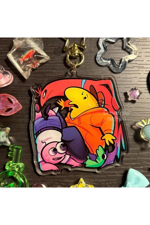 Smiling Friends 3 Boxed In Acrylic Keychain/Charm (1 keychain)