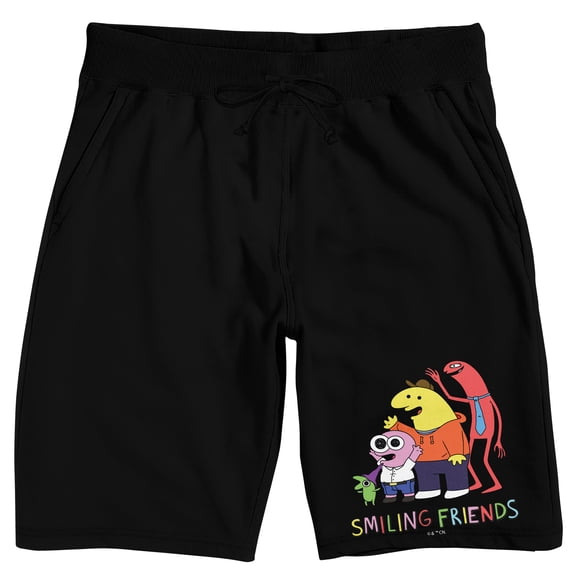 Smiling Friends Favorite Characters Men’s Black Lounge Shorts-XXL