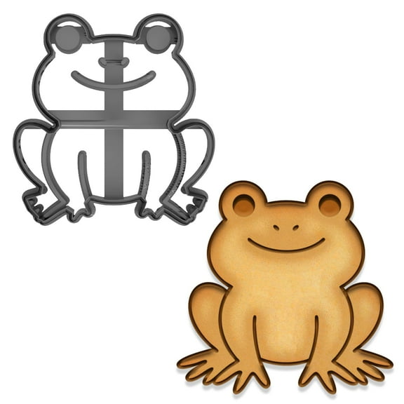 Smiling Frog Cookie Cutter - 4x3.8", Fun Animal Cookie Mold for Nature and Jungle Party Treats (Random Color)
