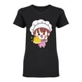 thumbnail image 1 of Smiling Girl Cooking Shaped Tee Women's -Image by Shutterstock, 1 of 2