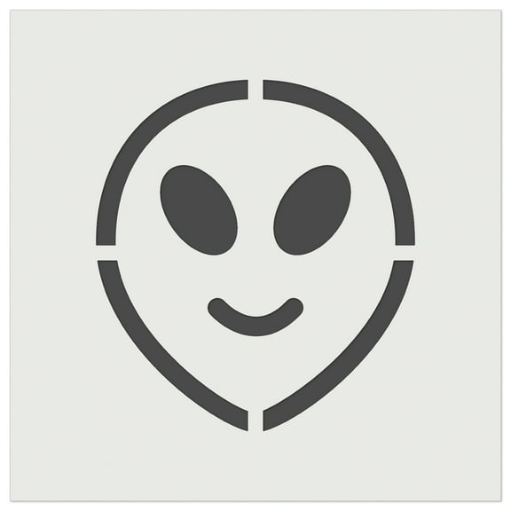 Smiling Happy Alien Emoticon DIY Cookie Wall Craft Stencil - 3.5 Inch