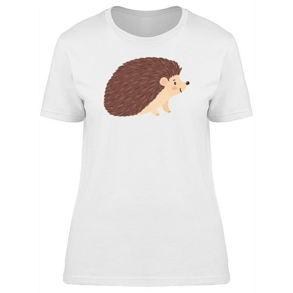 Smiling Hedgehod Doodle T-Shirt Women -Image by Shutterstock, Female Large