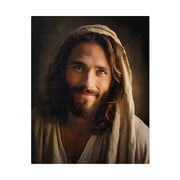 Smiling Jesus Portrait, Christian Wall Art