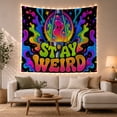 thumbnail image 1 of Smiling Lava Lamp Among Neon Color Waves and Sparkles, Playful Retro for Creative Decor Fans, Statement Wall Art, Birthday Gift, Tapestry Wall Hanging for Bedroom and Studio, 1 of 7