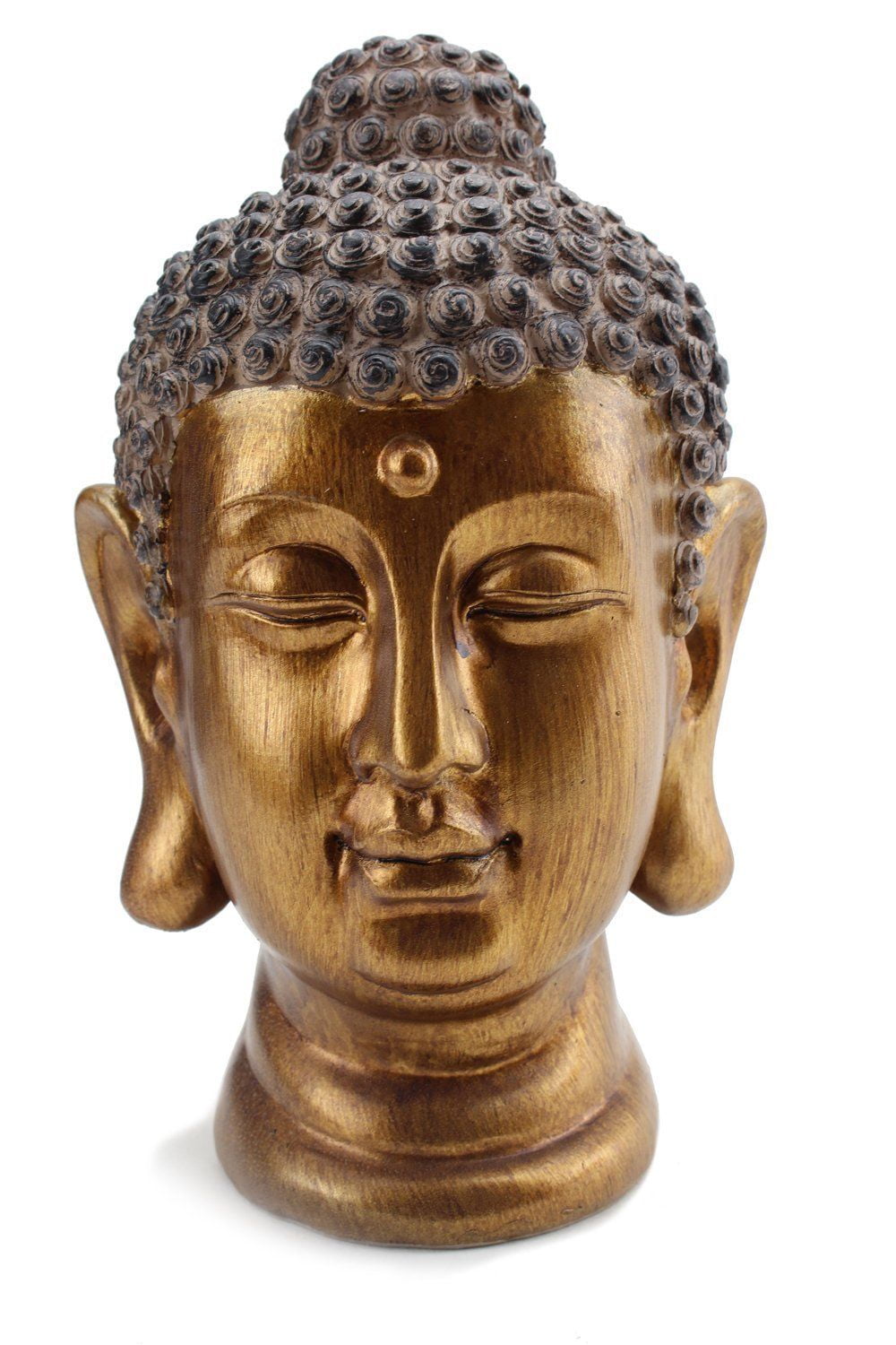 Smiling Meditating Buddha Shakyamuni Head Statue 8" Tall Blessing Mercy & Love Peaceful (G16632) Feng Shui Idea