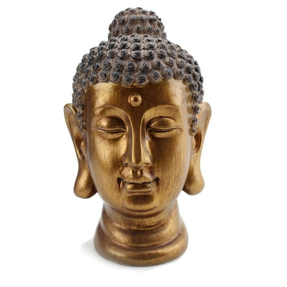 Smiling Meditating Buddha Shakyamuni Head Statue 8" Tall Blessing Mercy & Love Peaceful (G16632) Feng Shui Idea