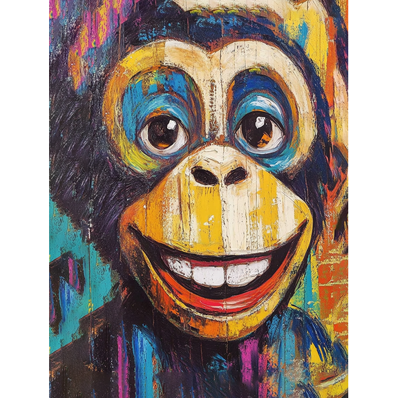 Smiling Monkey Canvas PaintingPerfect for Living Room Bedroom Office Kitchen and Hallway Decoration