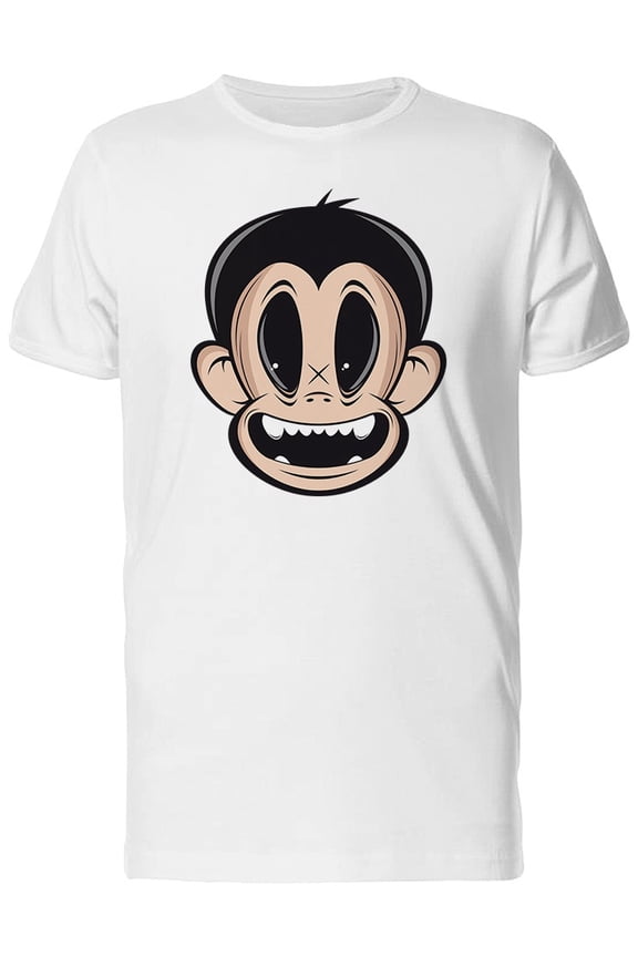 Smiling Monkey Head T-Shirt Men -Image by Shutterstock, Male 3X-Large