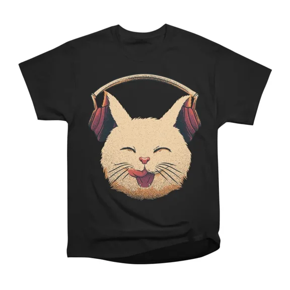Smiling Musical Cat by Tobe Fonseca T-Shirt Tee Gift For Him Merch For Her Apparel For Fri