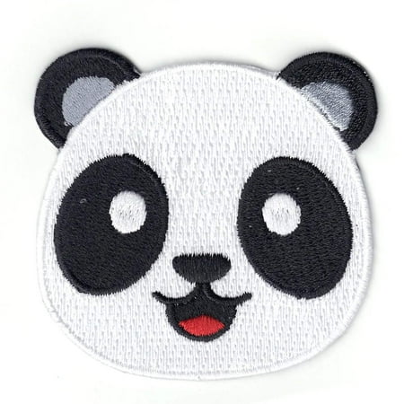 Smiling Panda Emoji Iron On Patch