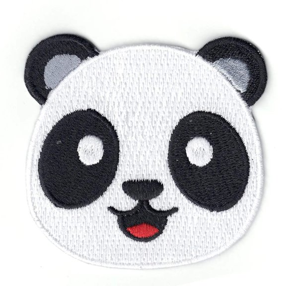 Smiling Panda Emoji Iron On Patch