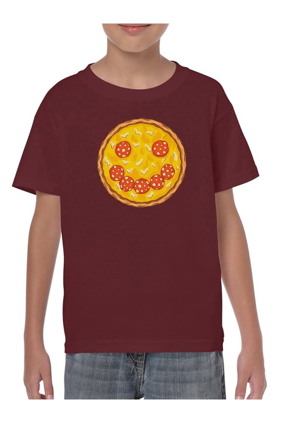 Smiling Pizza T-Shirt Juniors -Smartprints Designs,  Large