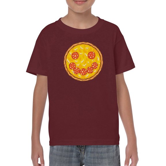 Smiling Pizza T-Shirt Juniors -Smartprints Designs, Medium