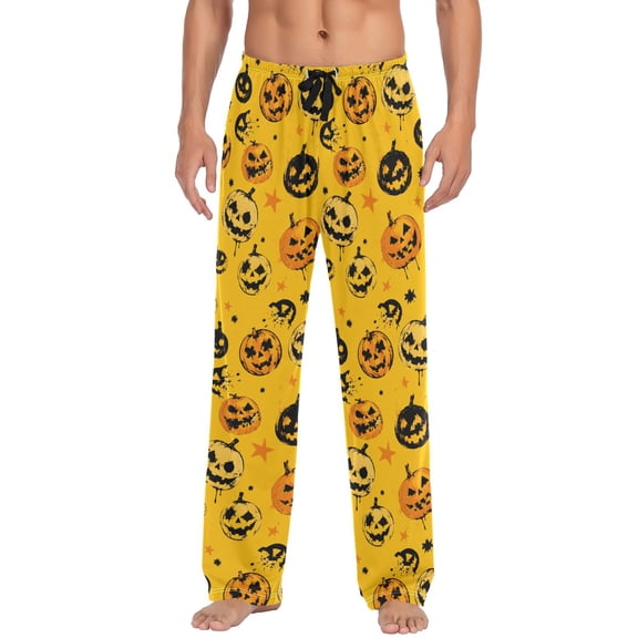 Smiling Pumpkin Men's Pajama Pants Lightweight Pjs Bottoms Sleepwear Bottom Pants with Pocket Drawstring