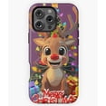 thumbnail image 1 of Smiling Reindeer Christmas Tree Phone Case for iPhone 16 15 14 13 12 11 Pro Max, 1 of 2