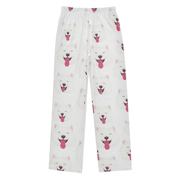 Smiling Samoyed Pajama Pants Soft Lightweight Lounge Pants Bottoms Sleep Pants Warm Comfy