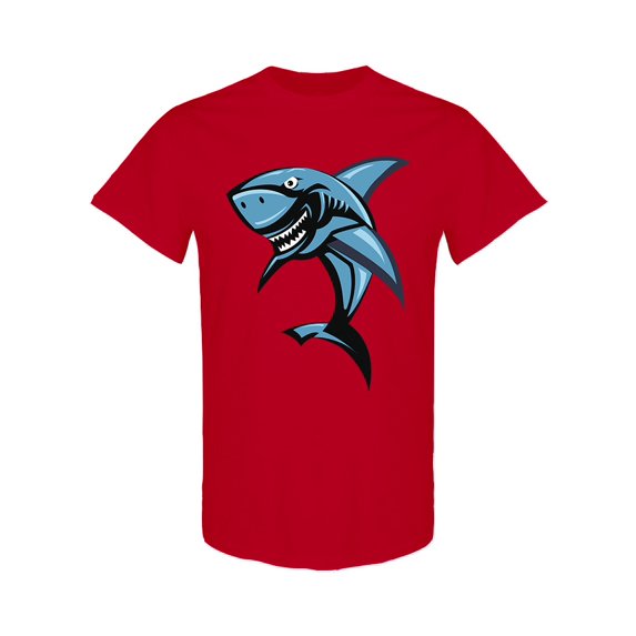 Smiling Shark Design T-Shirt Men -Image by Shutterstock, Male Medium