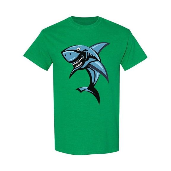 Smiling Shark Design T-Shirt Men -Image by Shutterstock, Male x-Large