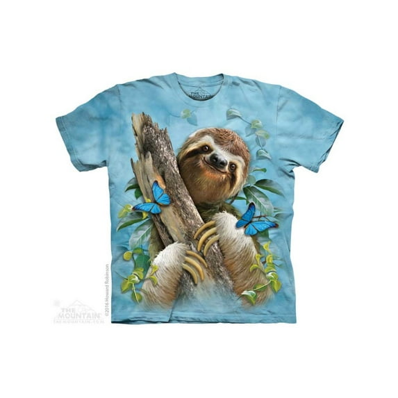 Howard Robinson- Sloth & Butterflies Apparel T-Shirt - Blue