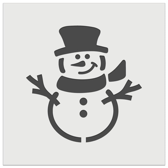 Smiling Snowman Winter Christmas DIY Cookie Wall Craft Stencil - 5.5 Inch