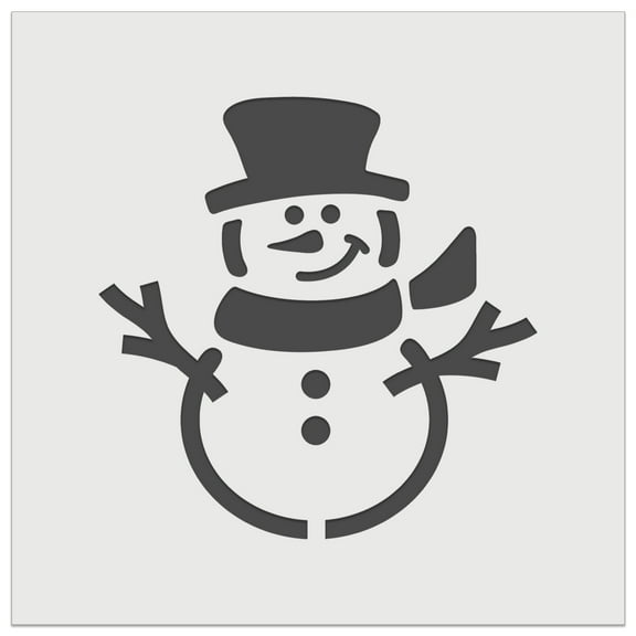 Smiling Snowman Winter Christmas DIY Cookie Wall Craft Stencil - 7.0 Inch