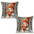 thumbnail image 1 of Smiling Snowman in Winter Linen toss pillowcase Decoration pillowcase Gift preferred 20x20" Cushion cover 2 set Sofa pillowcase Sofa bedroom living room car, 1 of 8