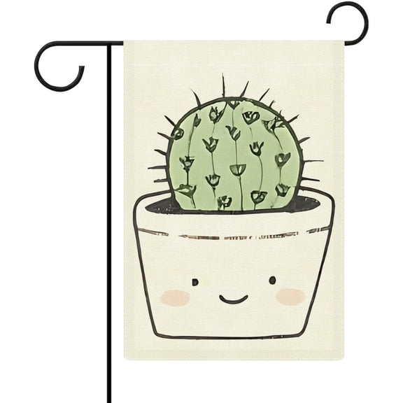 Smiling Succulent Plant Double Sided Garden Flag 12 x 18 Inch Outdoor Yard Decoration Banner