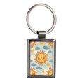 thumbnail image 1 of Smiling Sun Background Metal Rectangle Keychain, 1 of 7