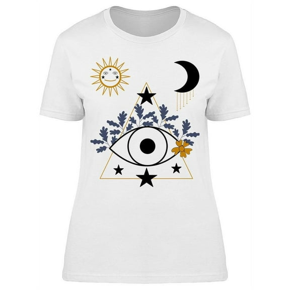 Smiling Sun Light Art T-Shirt Women -Image by Shutterstock, Female Large