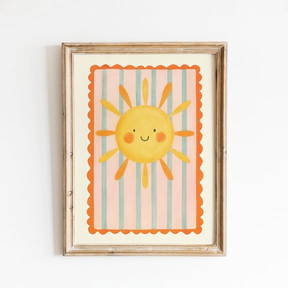 Smiling Sun Nursery – Cute Sunshine Wall Art Unframed Paper Print